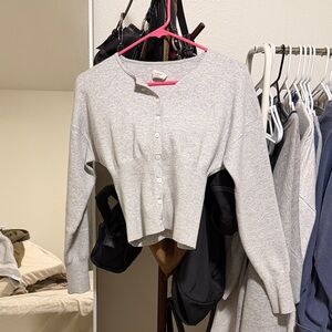 Aritzia Light Gray Golightly Cardigan (XS)